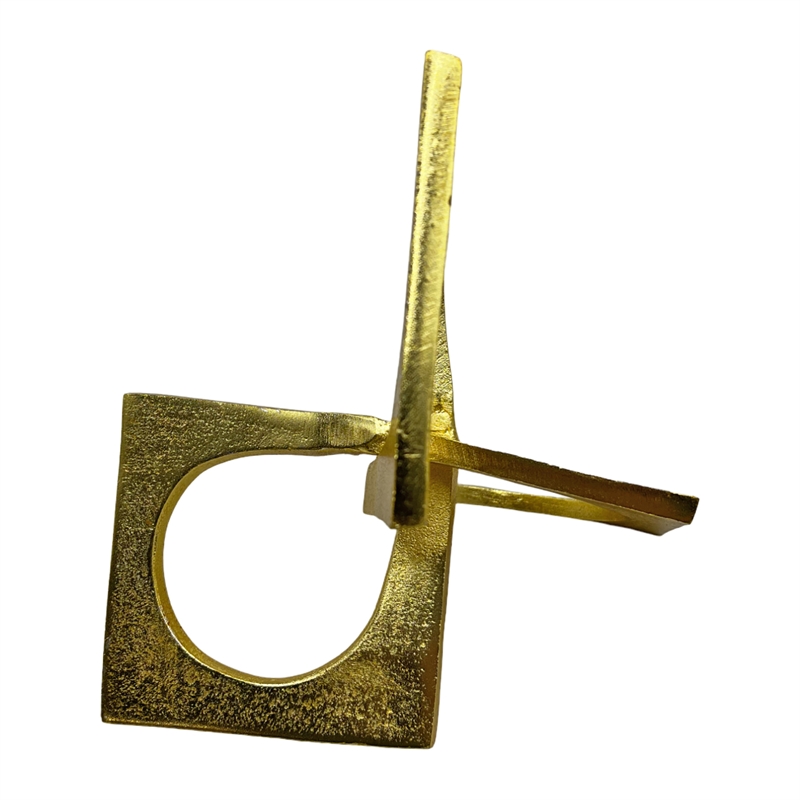 Pemberly Row 8.5-inch Decorative Handmade Aluminum Square Sculpture in Gold