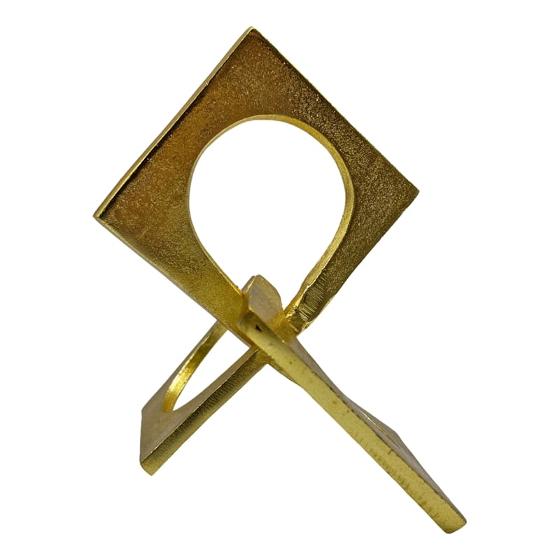 Pemberly Row 8.5-inch Decorative Handmade Aluminum Square Sculpture in Gold