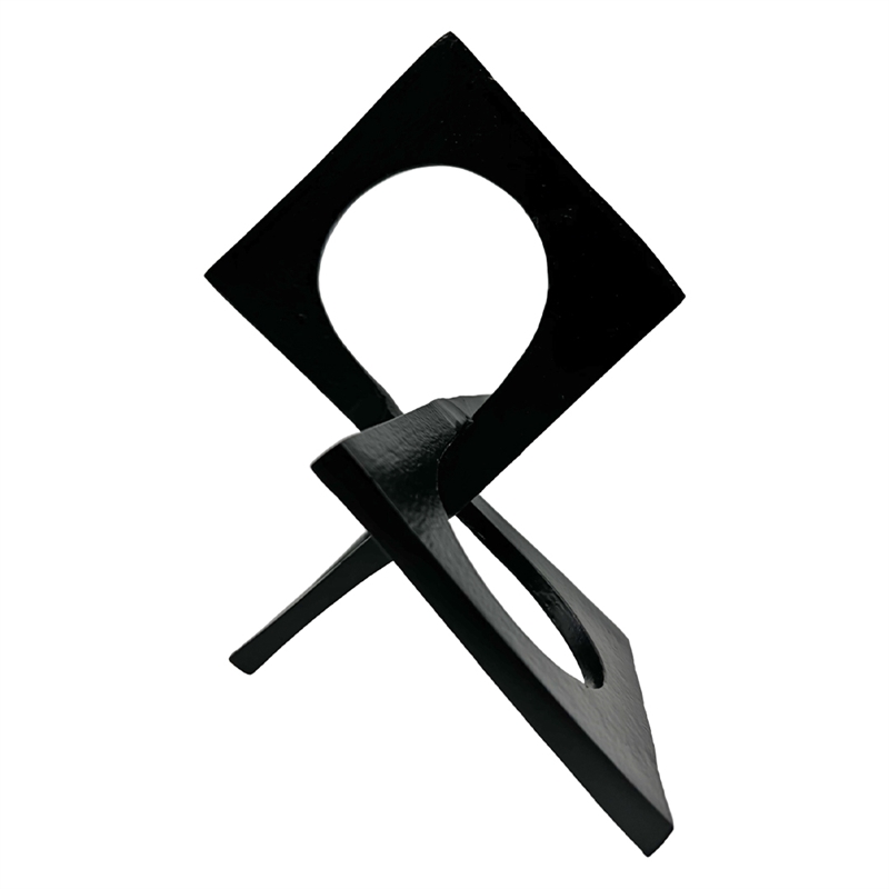 Pemberly Row 8.5-inch Decorative Handmade Aluminum Square Sculpture in Black