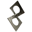 Pemberly Row 8.5-inch Decorative Handmade Aluminum Square Sculpture in Nickel
