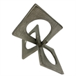 Pemberly Row 8.5-inch Decorative Handmade Aluminum Square Sculpture in Nickel