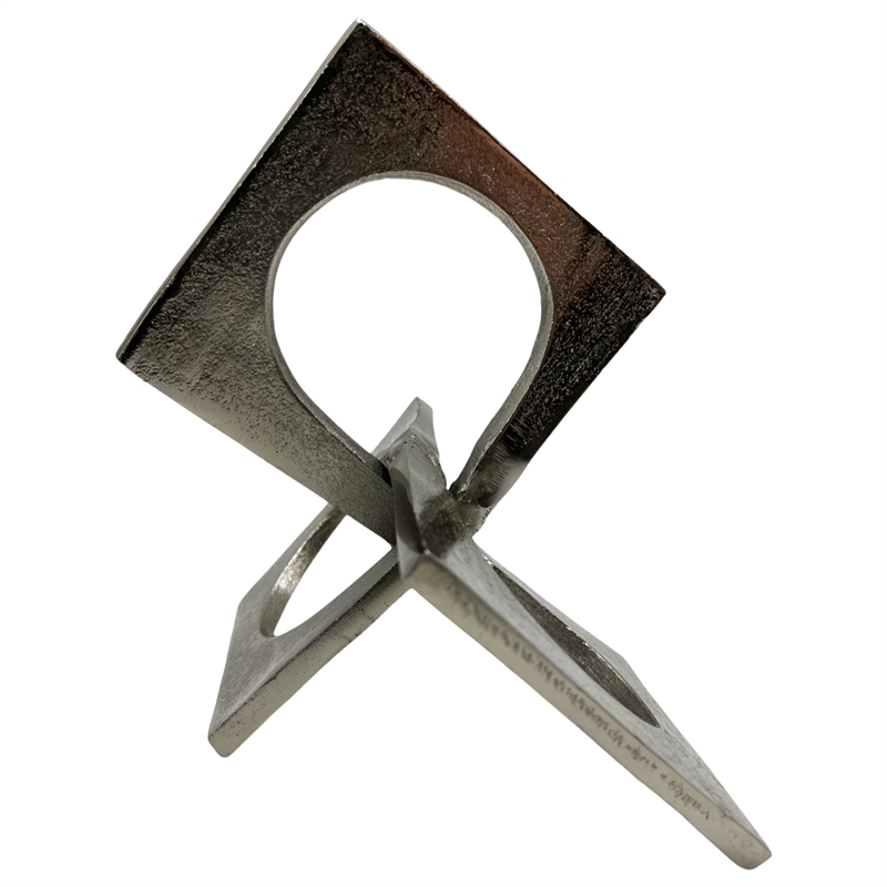 Pemberly Row 8.5-inch Decorative Handmade Aluminum Square Sculpture in Nickel
