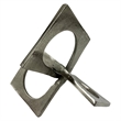 Pemberly Row 8.5-inch Decorative Handmade Aluminum Square Sculpture in Nickel