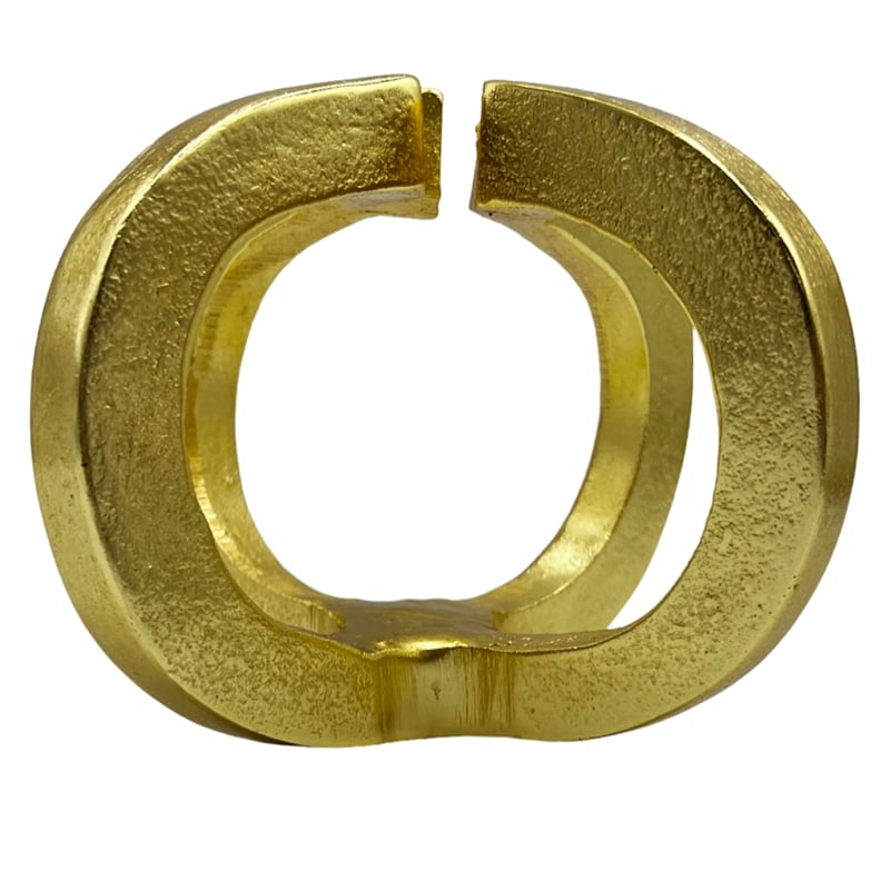 Pemberly Row 8-inch Wide Decorative Handmade Aluminum Modern Sculpture in Gold
