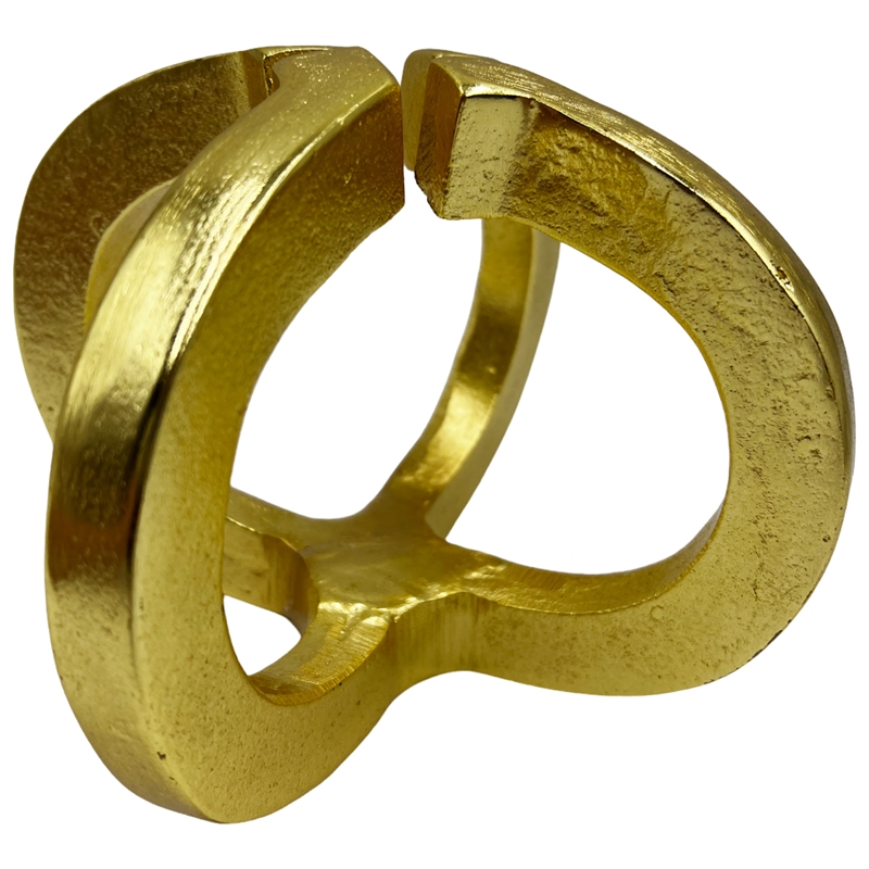 Pemberly Row 8-inch Wide Decorative Handmade Aluminum Modern Sculpture in Gold