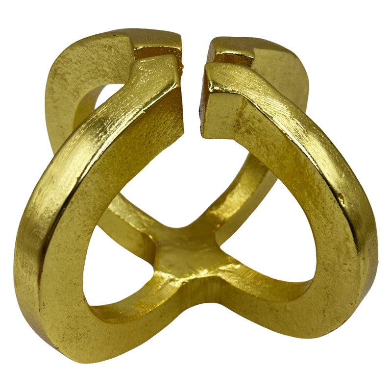 Pemberly Row 8-inch Wide Decorative Handmade Aluminum Modern Sculpture in Gold