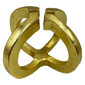 Pemberly Row 8-inch Wide Decorative Handmade Aluminum Modern Sculpture in Gold