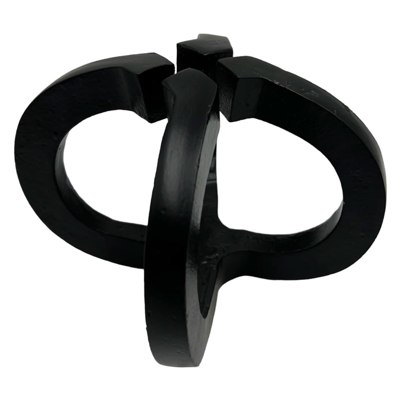 Pemberly Row 8-inch Wide Decorative Handmade Aluminum Modern Sculpture in Black