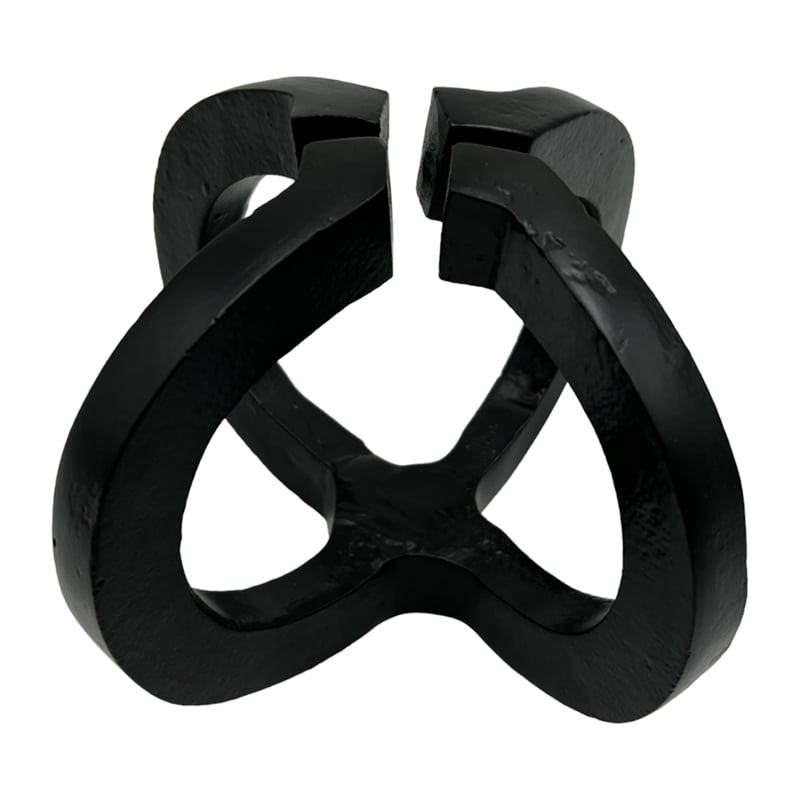 Pemberly Row 8-inch Wide Decorative Handmade Aluminum Modern Sculpture in Black