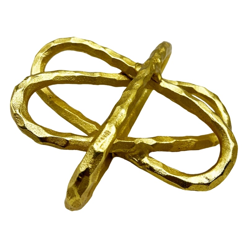 Pemberly Row 8-inch Wide Decorative Handmade Aluminum Abstract Sculpture in Gold
