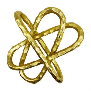 Pemberly Row 8-inch Wide Decorative Handmade Aluminum Abstract Sculpture in Gold