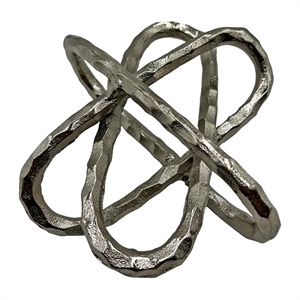 Pemberly Row 8&quot Wide Decorative Handmade Aluminum Abstract Sculpture in Nickel