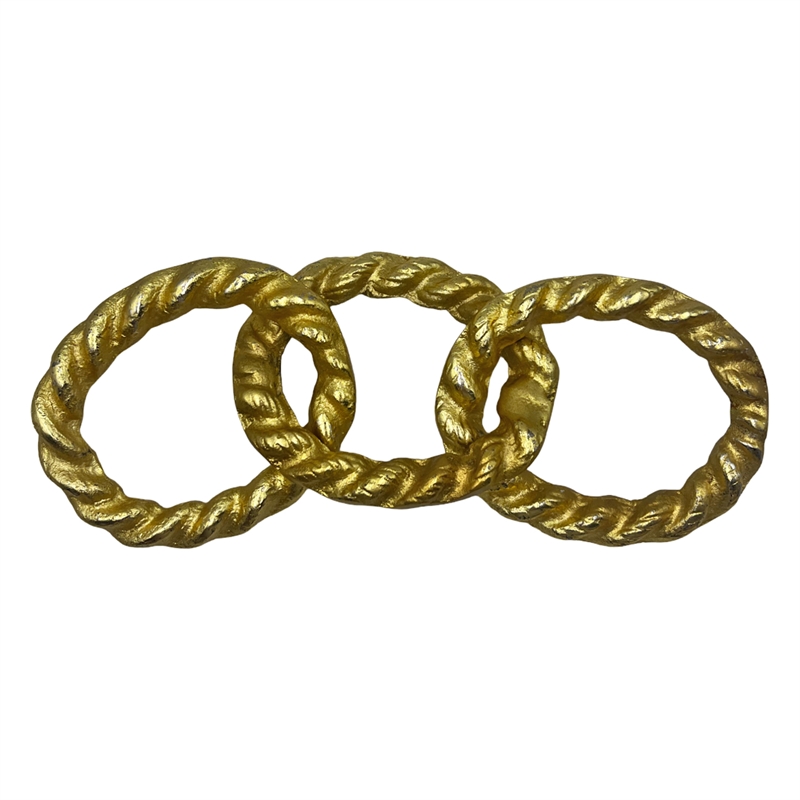 Pemberly Row Decorative Handmade Aluminum Modern Chain Sculpture in Gold