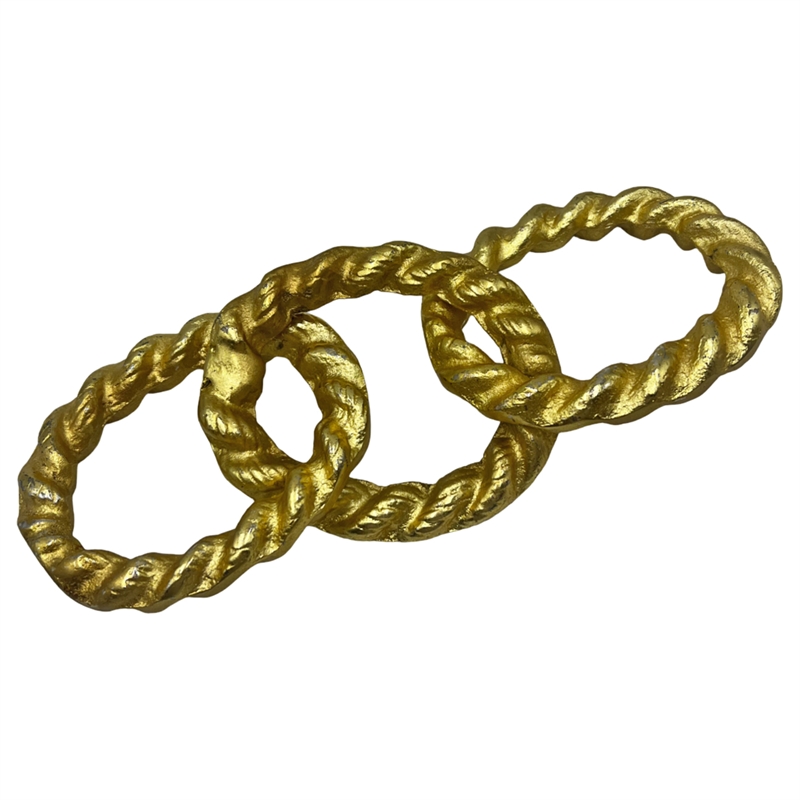 Pemberly Row Decorative Handmade Aluminum Modern Chain Sculpture in Gold