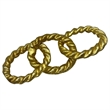 Pemberly Row Decorative Handmade Aluminum Modern Chain Sculpture in Gold