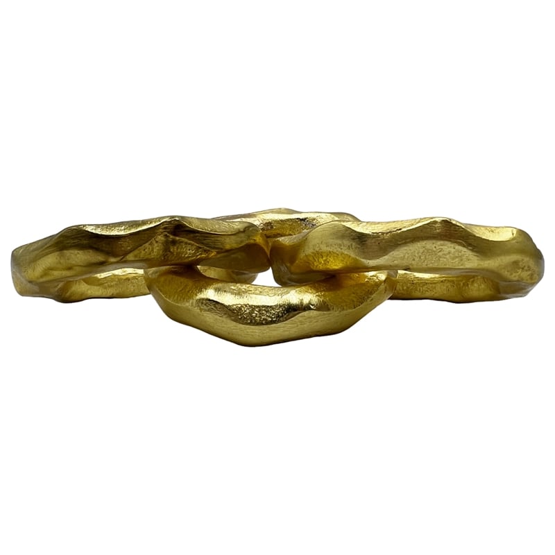Pemberly Row 7-inch Decorative Handmade Aluminum Modern Chain Sculpture in Gold