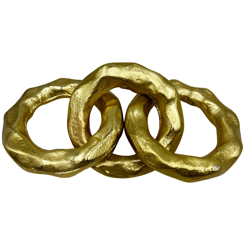 Pemberly Row 7-inch Decorative Handmade Aluminum Modern Chain Sculpture in Gold