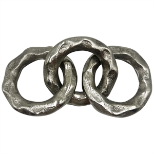 Pemberly Row 7&quot Decorative Handmade Aluminum Chain Sculpture in Nickel
