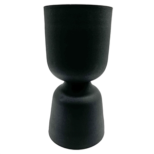 Pemberly Row 13-inch Decorative Handmade Aluminum Modern Flower Vase in Charcoal