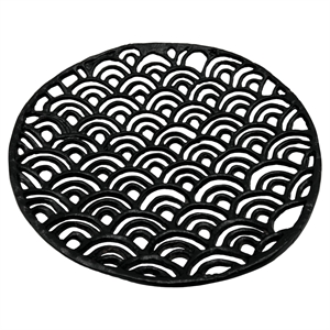 Pemberly Row 14-inch Decorative Handmade Aluminum Round Platter Bowl in Black