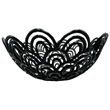 Pemberly Row Decorative Handmade Aluminum Peacock Feather Flower Bowl in Black