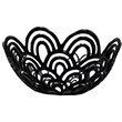 Pemberly Row Decorative Handmade Aluminum Peacock Feather Flower Bowl in Black