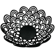 Pemberly Row Decorative Handmade Aluminum Peacock Feather Flower Bowl in Black