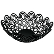 Pemberly Row Decorative Handmade Aluminum Peacock Feather Flower Bowl in Black