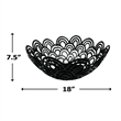 Pemberly Row Decorative Handmade Aluminum Peacock Feather Flower Bowl in Black