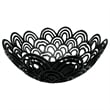 Pemberly Row Decorative Handmade Aluminum Peacock Feather Flower Bowl in Black