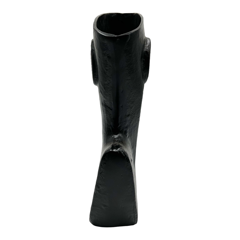 Pemberly Row 14.5-inch Tall Decorative Handmade Aluminum Face Flower Vase