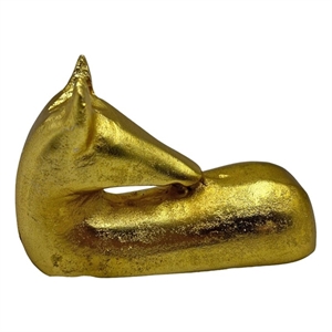 Pemberly Row Decorative Handmade Aluminum 6-inch Modern Horse Sculpture in Gold