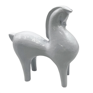 Pemberly Row Decorative Handmade Aluminum 7-inch Modern Horse Sculpture in White