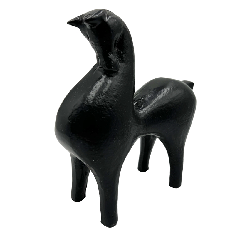 Pemberly Row Decorative Handmade Aluminum 7-inch Modern Horse Sculpture in Black