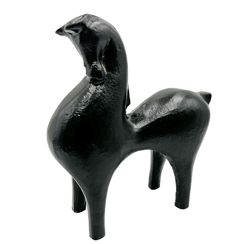Pemberly Row Decorative Handmade Aluminum 7-inch Modern Horse Sculpture in Black