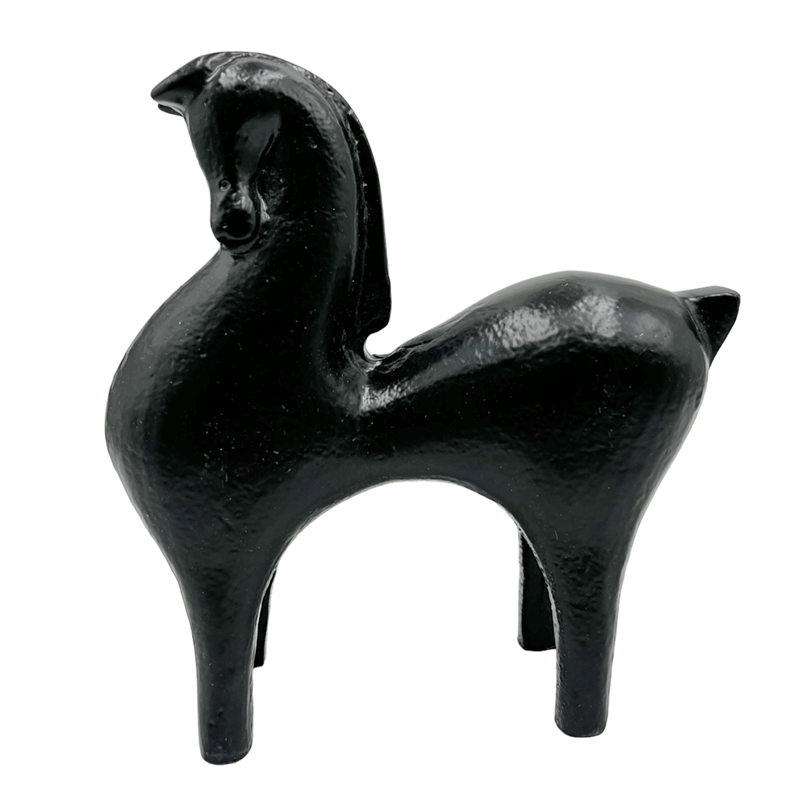 Pemberly Row Decorative Handmade Aluminum 7-inch Modern Horse Sculpture in Black