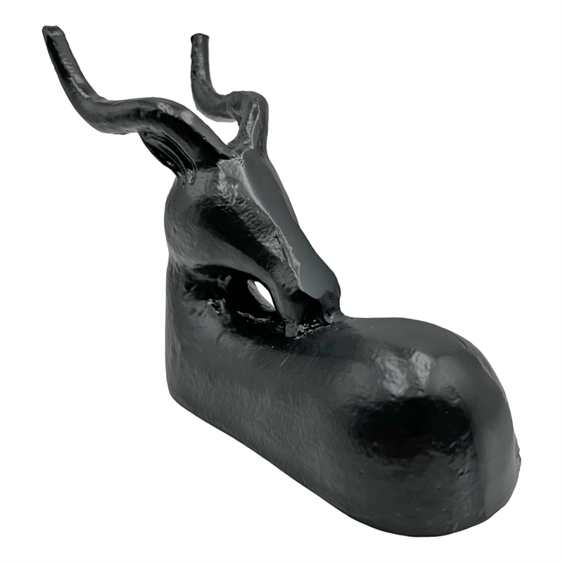 Pemberly Row Decorative Handmade Aluminum 9-inch Modern Deer Sculpture in Black