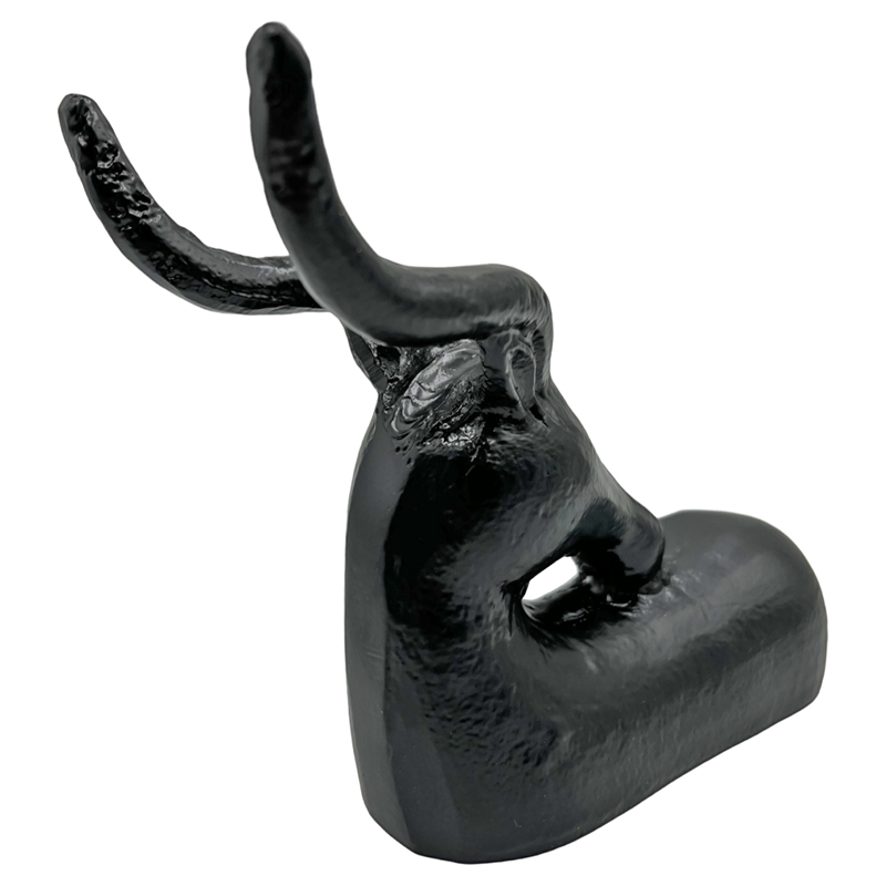 Pemberly Row Decorative Handmade Aluminum 9-inch Modern Deer Sculpture in Black
