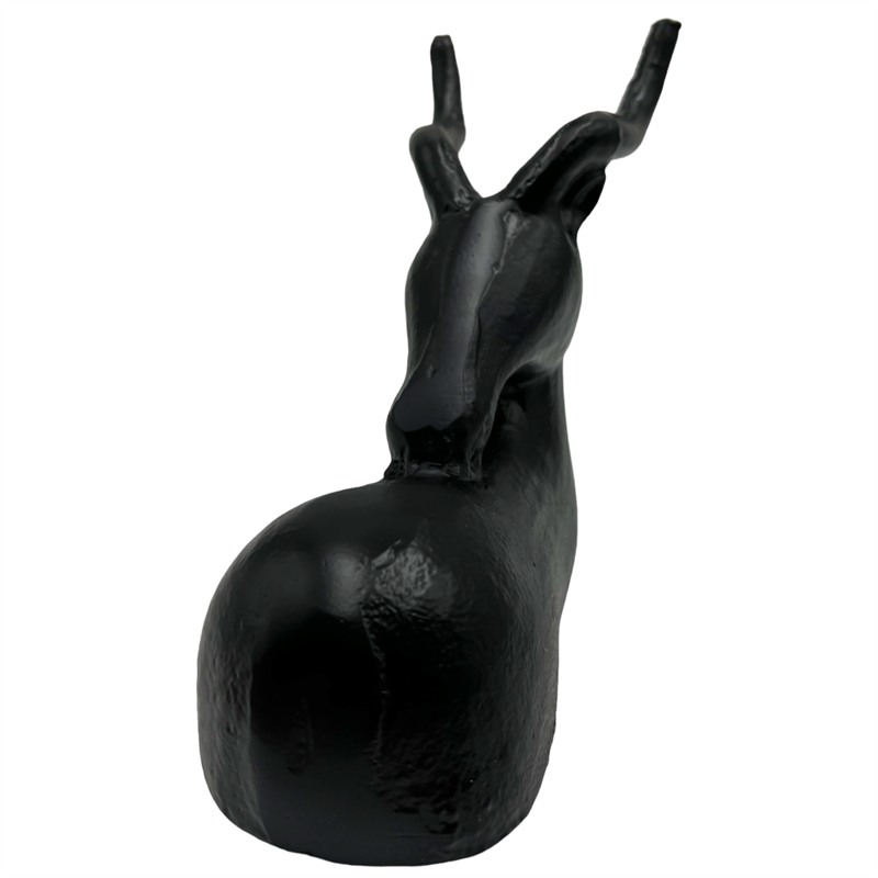 Pemberly Row Decorative Handmade Aluminum 9-inch Modern Deer Sculpture in Black