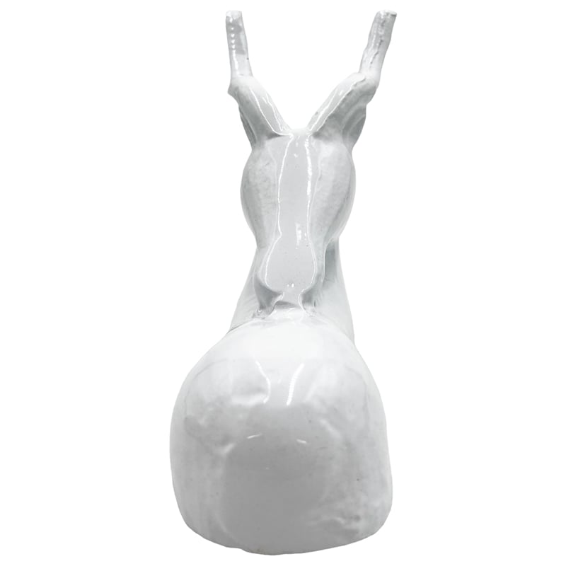 Pemberly Row Decorative Handmade Aluminum 9-inch Modern Deer Sculpture in White