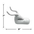 Pemberly Row Decorative Handmade Aluminum 9-inch Modern Deer Sculpture in White