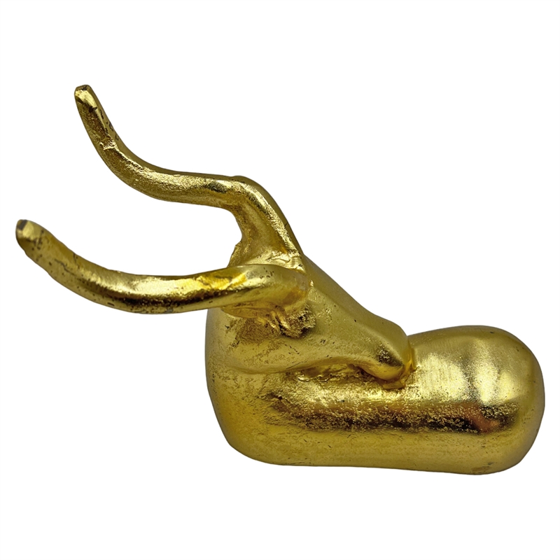 Pemberly Row Decorative Handmade Aluminum 9-inch Modern Deer Sculpture in Gold