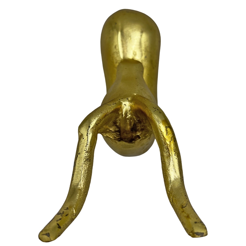 Pemberly Row Decorative Handmade Aluminum 9-inch Modern Deer Sculpture in Gold