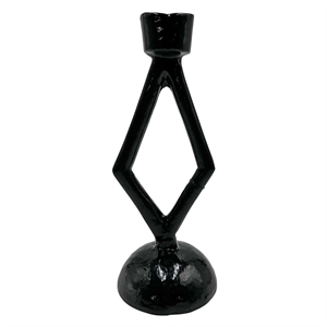 Pemberly Row 8&quot High Decorative Handmade Aluminum Modern Candle Holder in Grey