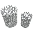 Pemberly Row Set of 2 Decorative Handmade Aluminum Modern Candle Holder