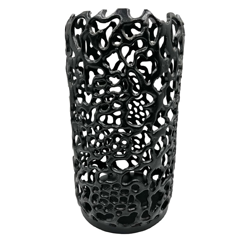 Pemberly Row Decorative Handmade Aluminum Cylinder Hurricane Candle Holder