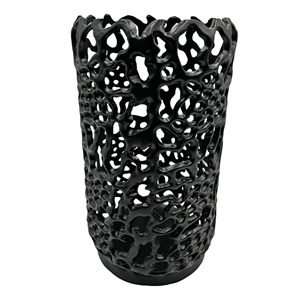 Pemberly Row Decorative Handmade Aluminum Cylinder Hurricane Candle Holder