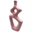 Pemberly Row 12-inch Tall Decorative Handmade Aluminum Gourd Flower Vase in Pink