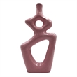 Pemberly Row 12-inch Tall Decorative Handmade Aluminum Gourd Flower Vase in Pink