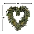 Pemberly Row Dried Preserved Valentines Day Real Green Eucalyptus Heart Wreath